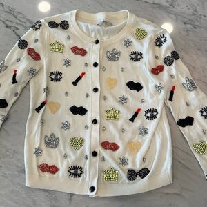 Alice + Olivia Stacey Must Have Embellished Sweater Cardigan
